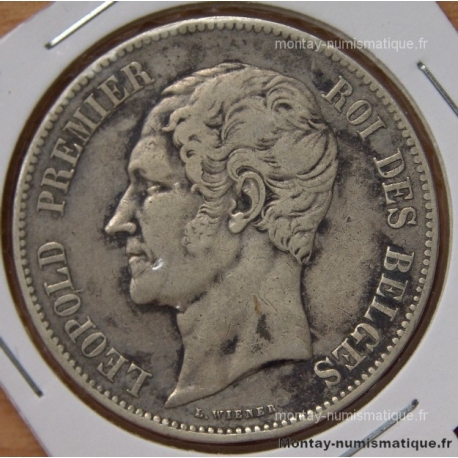 Belgique 5 Francs Léopold Ier 1851/0 Pointé
