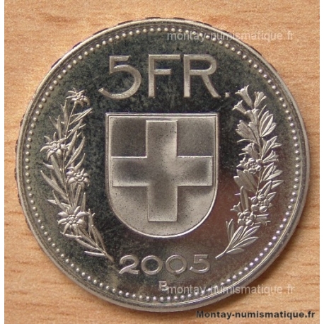 Suisse 5 Francs 2005 B Berne flan bruni -Proof