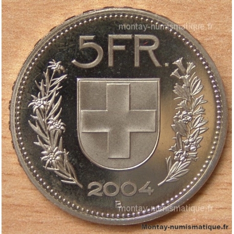 Suisse 5 Francs 2004 B Berne flan bruni -Proof