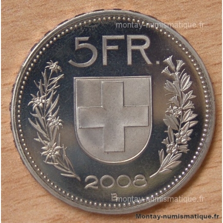 Suisse 5 Francs 2008 B Berne flan bruni -Proof