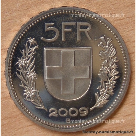 Suisse 5 Francs 2009 B Berne flan bruni -Proof