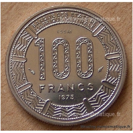 Gabon 100 Francs Antilopes 1975 Essai