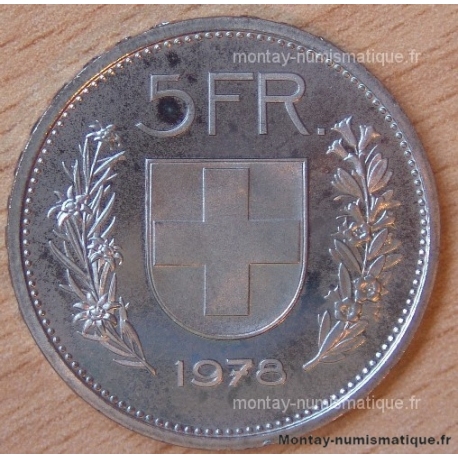 Suisse 5 Francs 1978  Berne flan bruni -Proof
