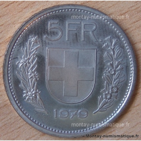 Suisse 5 Francs 1979  Berne flan bruni -Proof
