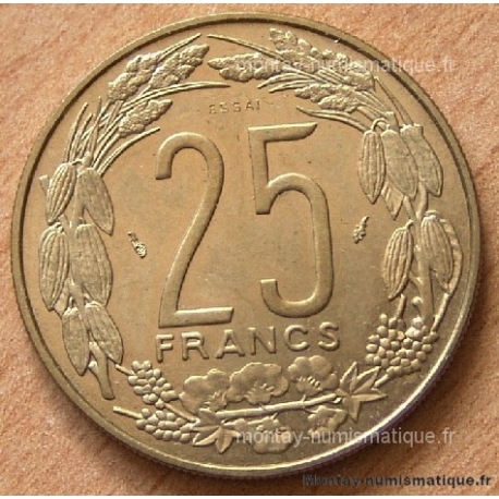 Afrique Centrale 25 Francs 1975 Essai