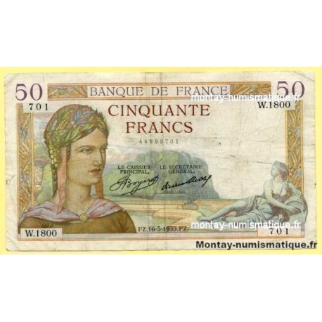 50 Francs Cérès 16-5-1935 W.1800