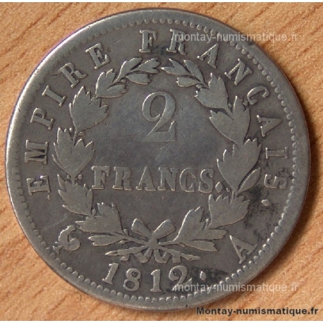 2 Francs Napoléon I revers Empire 1812 A Paris