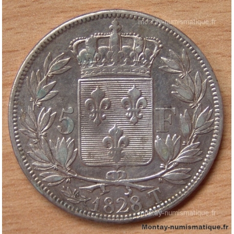 5 Francs Charles X 1828 T Nantes