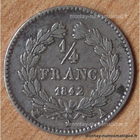 1/4 de Franc Louis Philippe 1842 A Paris