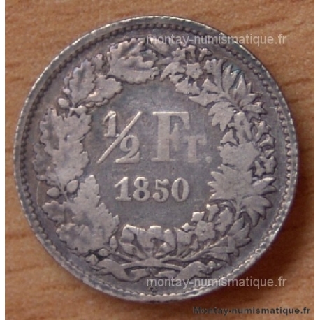 Suisse 1/2 Franc 1850 A