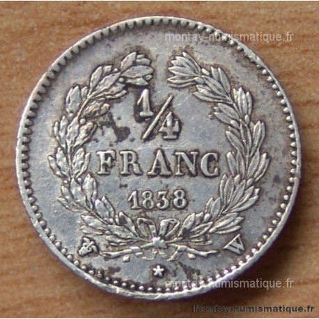 1/4 de Franc Louis Philippe 1838 W Lille