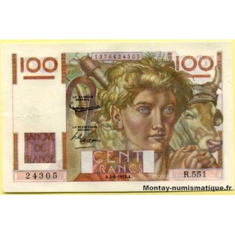 100 Francs Paysan 6-8-1953 R.551