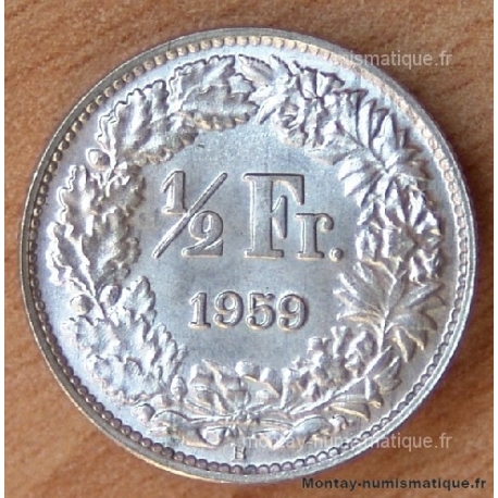 Suisse 1/2 Franc 1959 B